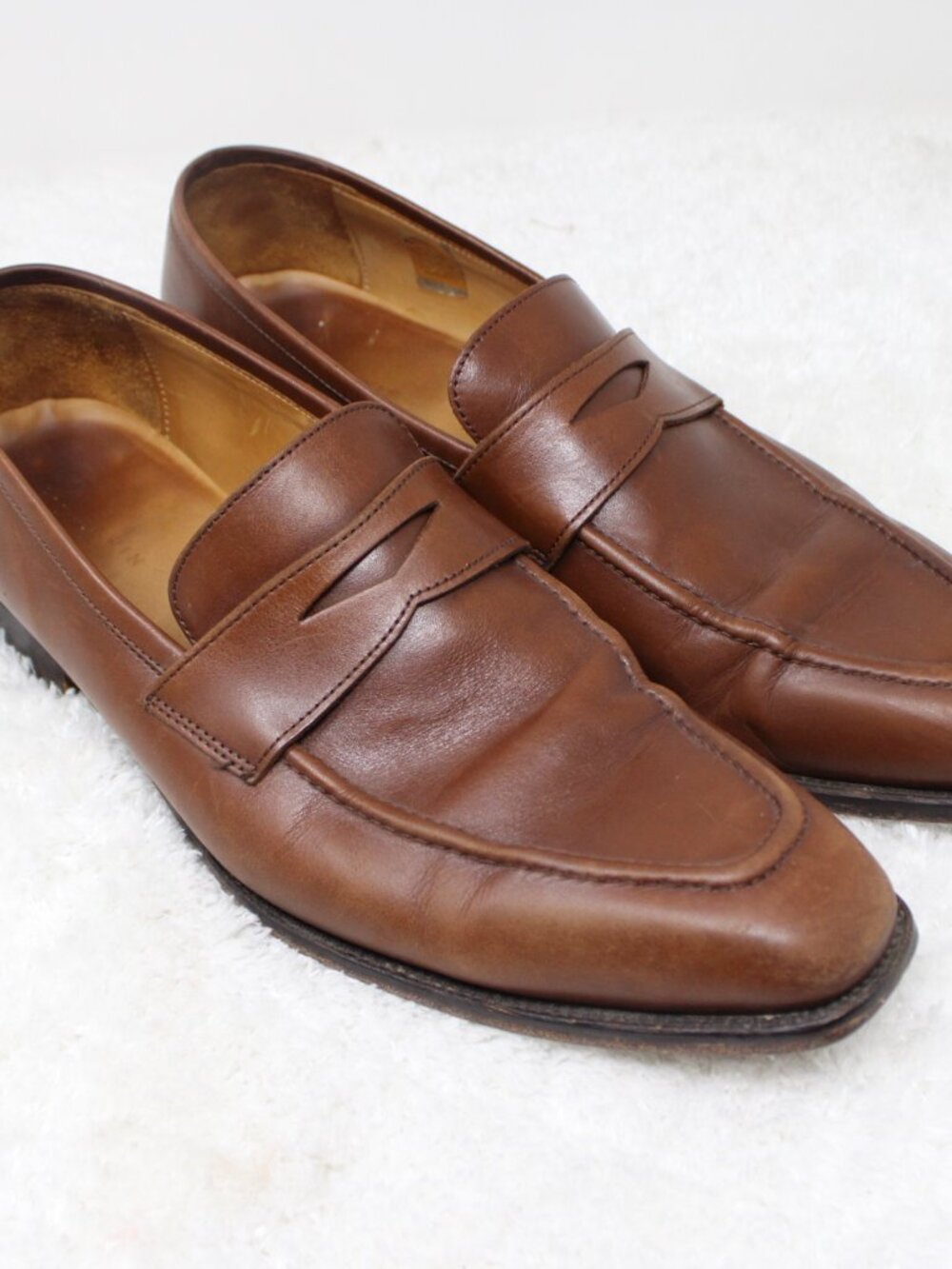 Jack Erwin Dress Shoes Mens 11 Brown Leather Penny Loafers Slip On Casual Preppy